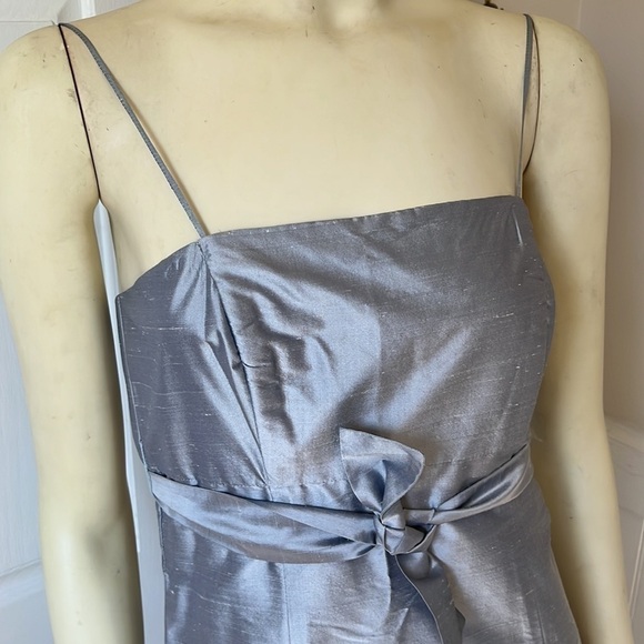 SIRI Women’s Silk Strapless Hepburn Silver Gray A-Line Sheath Dress 6 - Picture 4 of 13